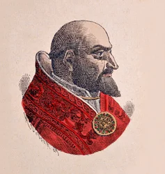 Portrait of Pope Paul V, 1898 (engraving with later colouration)